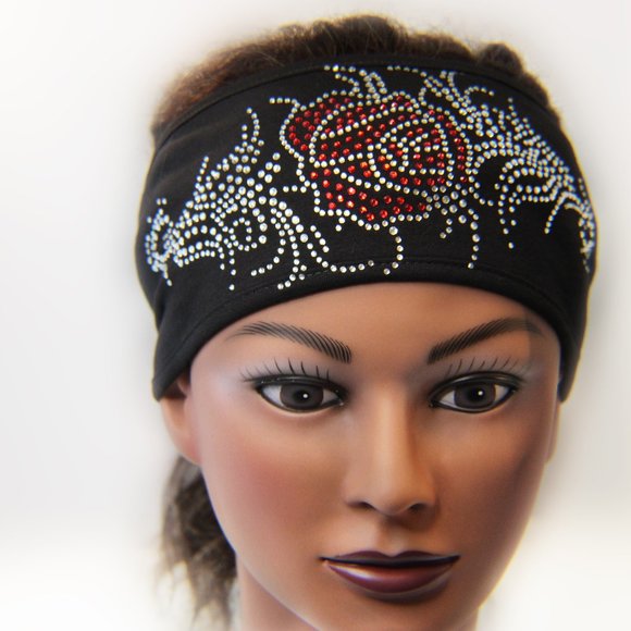 Tribal Rose Red Headband - Picture 1 of 2